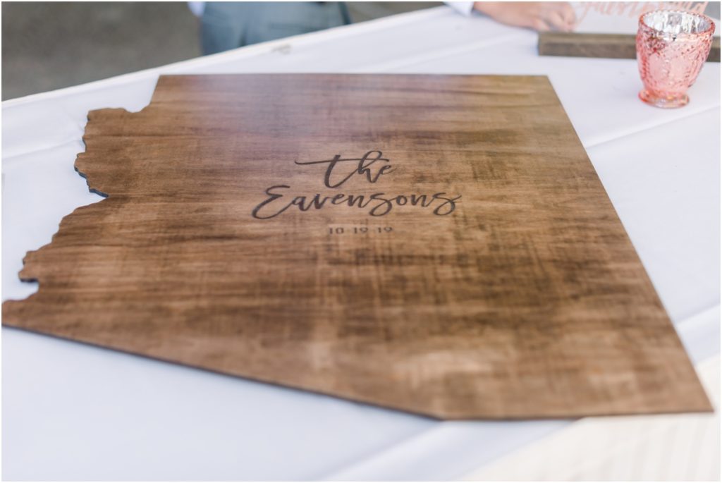 custom laser cut wedding guest board by the details duo